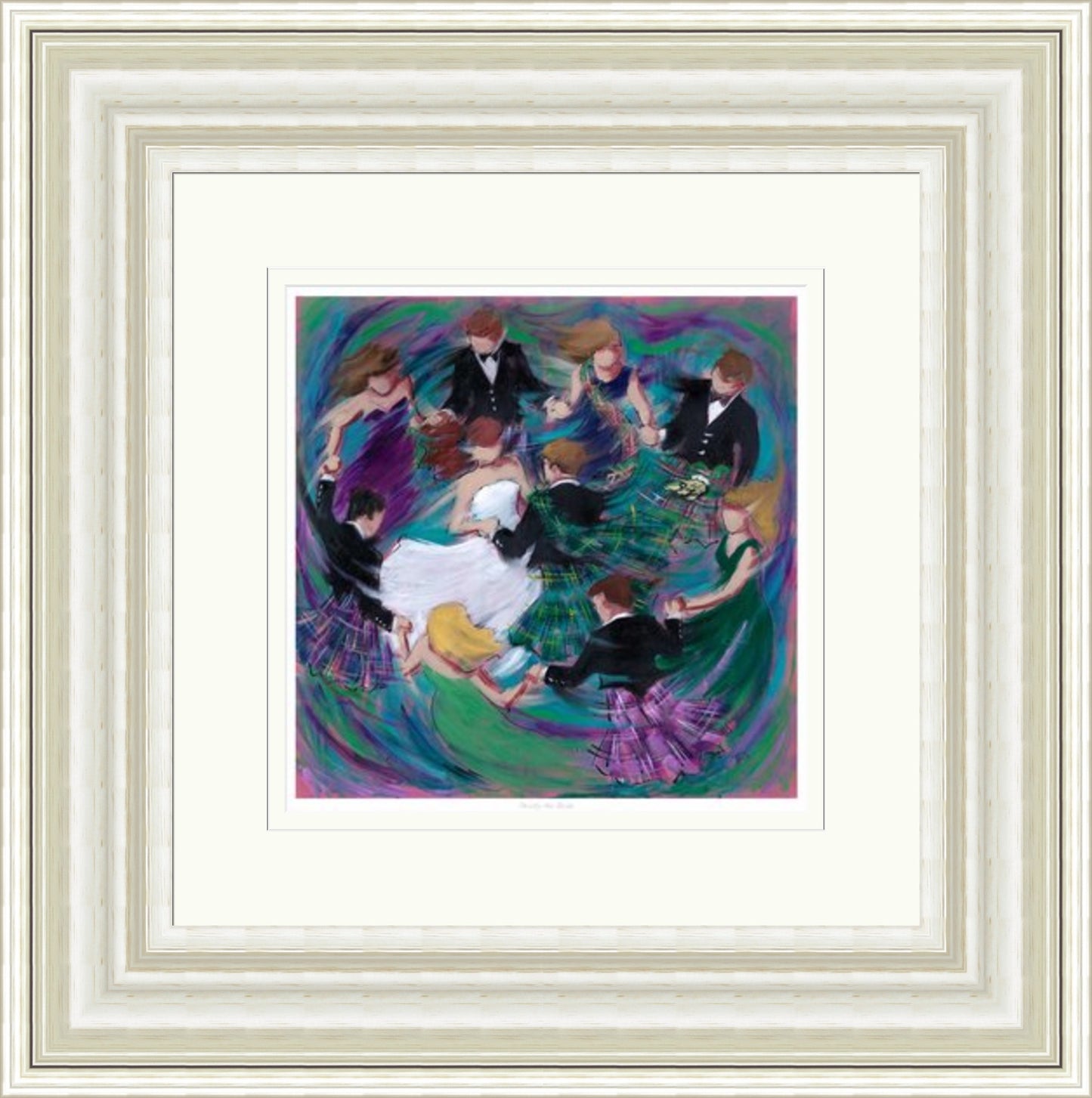 Strictly the Bride Ceilidh Dancing Art Print by Janet McCrorie