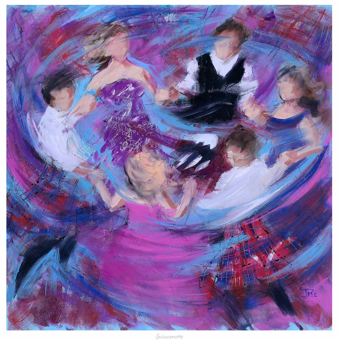 Spinnerette Ceilidh Dancing Art Print by Janet McCrorie