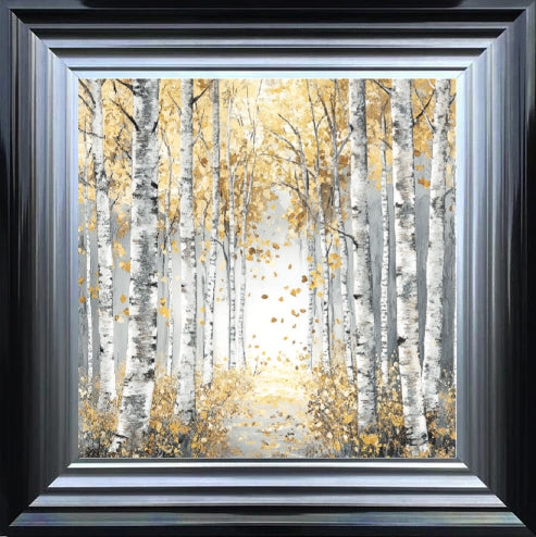 Silver Birch Moody Gold Leaves