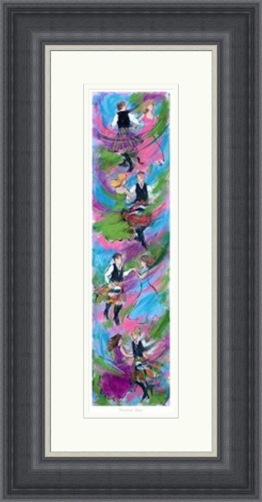 Crossover Stack Ceilidh Dancing Art Print by Janet McCrorie