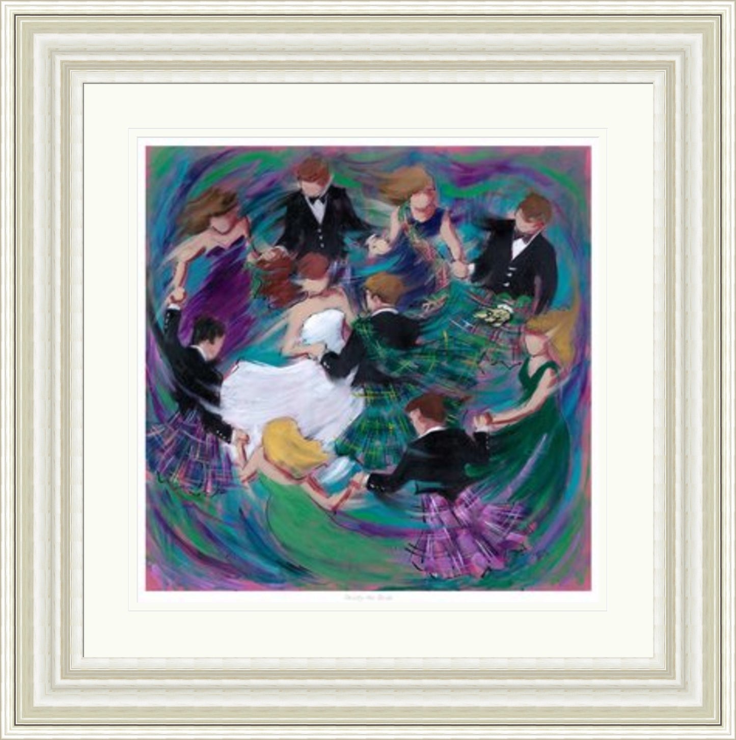 Strictly the Bride Ceilidh Dancing Art Print by Janet McCrorie