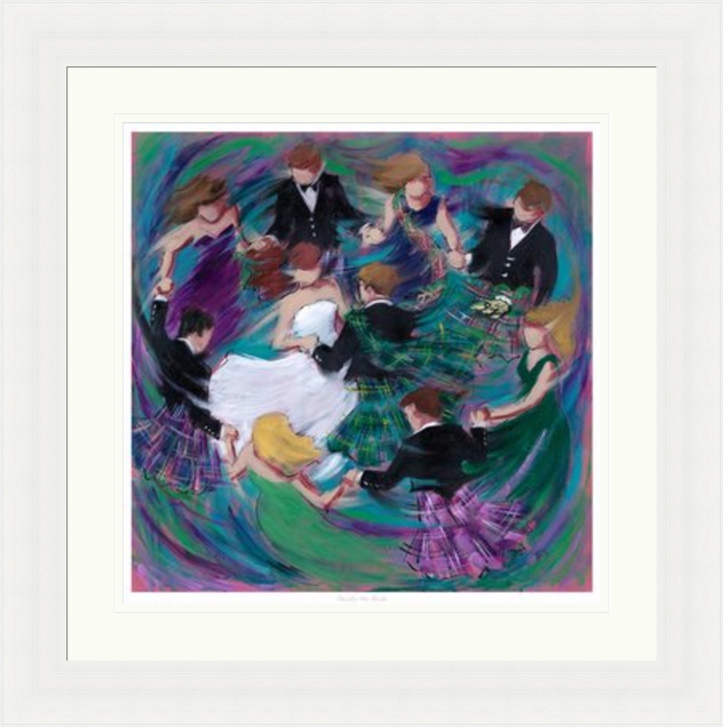 Strictly the Bride Ceilidh Dancing Art Print by Janet McCrorie