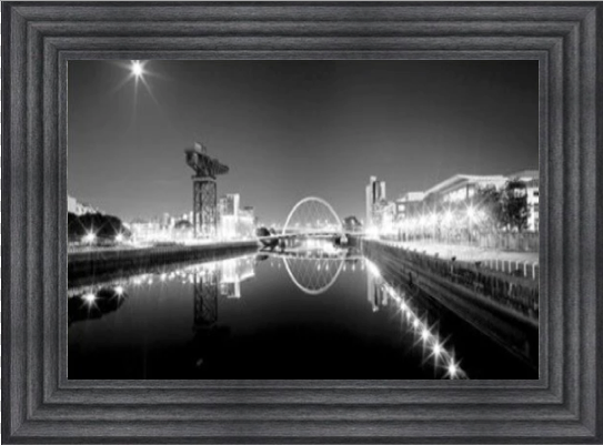 Glasgow Skyline Black and White