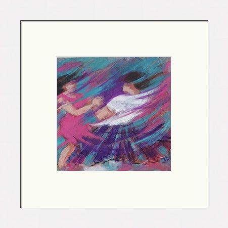 Streaky Pink Ceilidh Dancers by Janet McCrorie - Petite