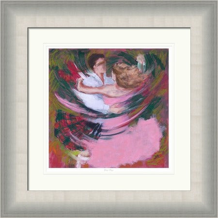 Pink Fizz Ceilidh Dancing Art Print by Janet McCrorie