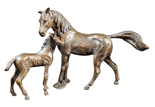 Mare & Foal Bronze Horse Figurine by Michael Simpson (Limited Edition)