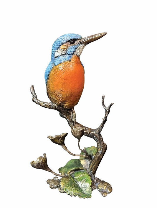 Kingfisher with Meadow Marsh Bronze Figurine in Wooden Presentation Box by Keith Sherwin (Limited Edition)