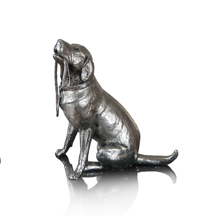 Labrador with Lead Nickel Figurine by Michael Simpson