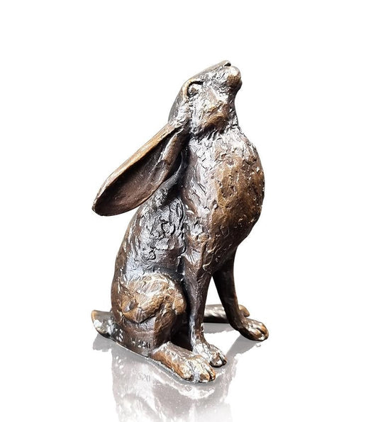 Small Bronze Hare Moon Gazing by Michael Simpson (Limited Edition)