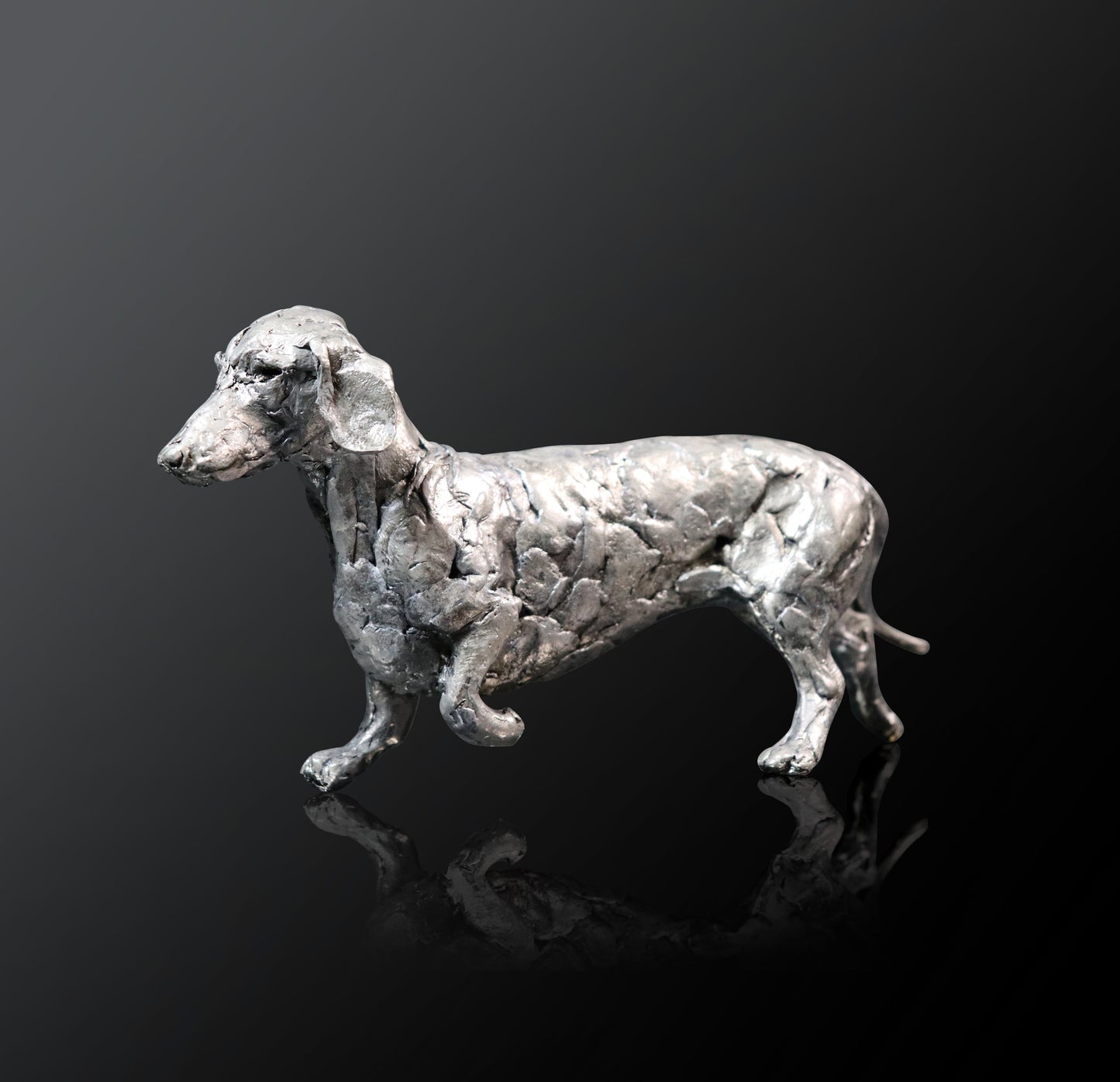 Dachshund Figurine in Nickel by Michael Simpson