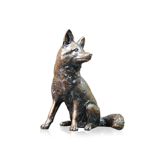 Fox Sitting Bronze Figurine by Keith Sherwin (Limited Edition)