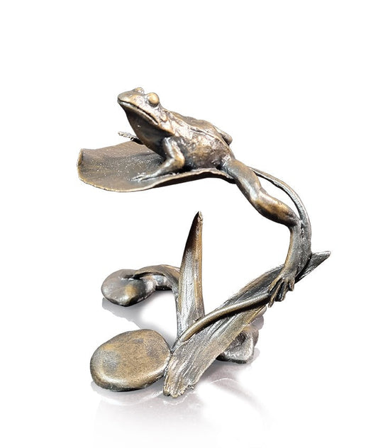 Frog on Lilly Pad Bronze Sculpture by Michael Simpson (Limited Edition)