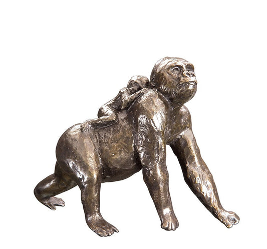 Gorilla with Baby Bronze Sculpture by Michael Simpson (Limited Edition)