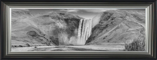 Beautiful Torrent of Skogafoss - Black and White