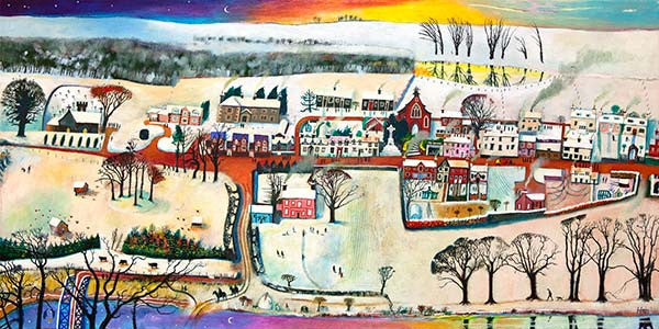 Village Life Winter (Limited Edition) By Rob Hain