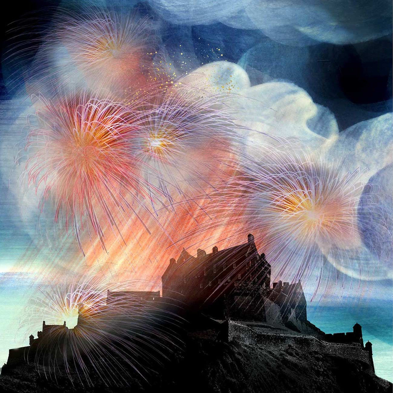 Festival Fireworks, Edinburgh Castle by Esther Cohen