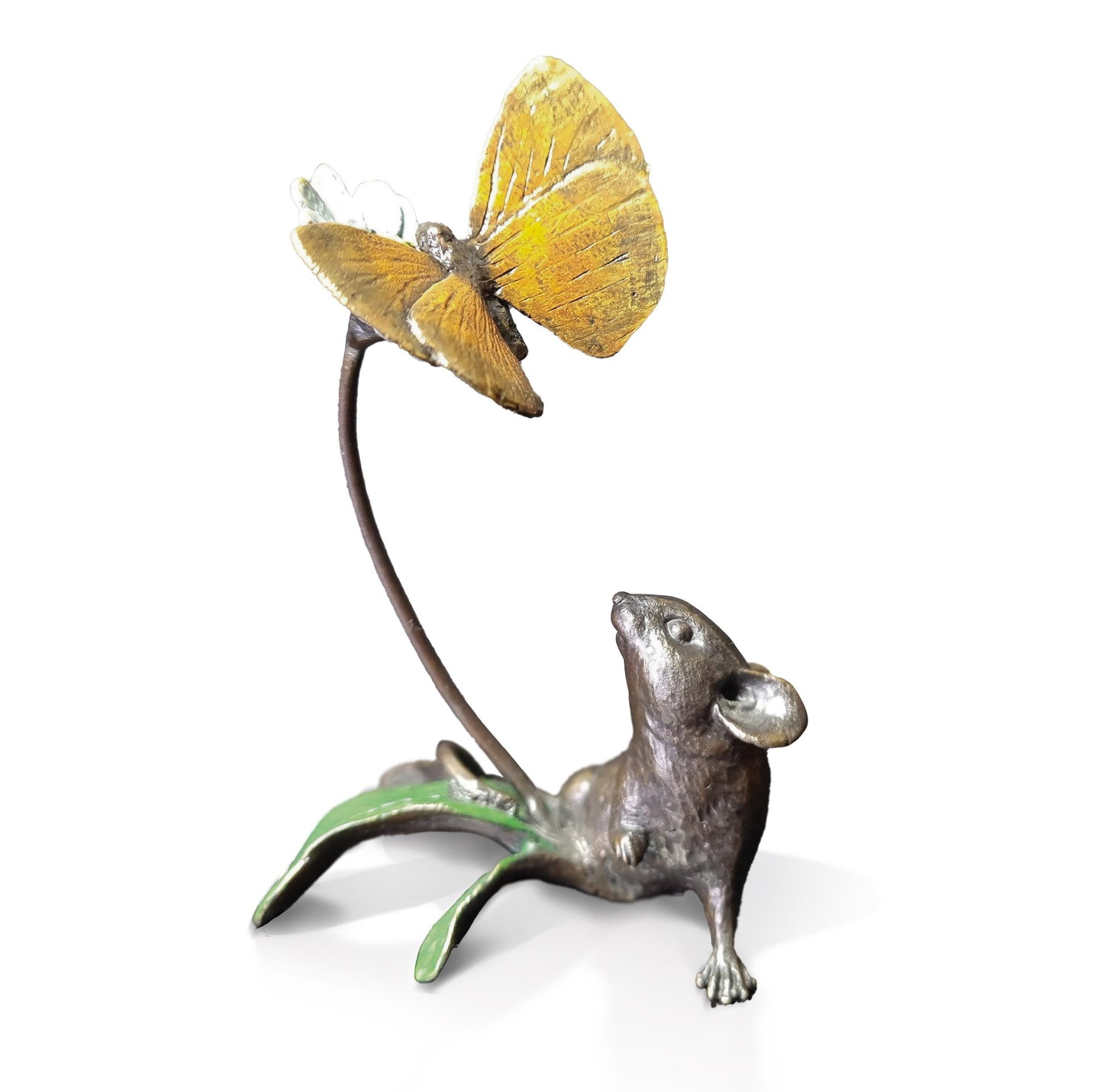 Mouse with Butterfly Bronze Sculpture by Michael Simpson (Limited Edition)