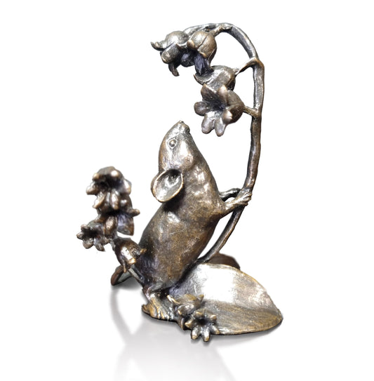 Mouse with Lily of the Valley Bronze Sculpture by Michael Simpson (Limited Edition)