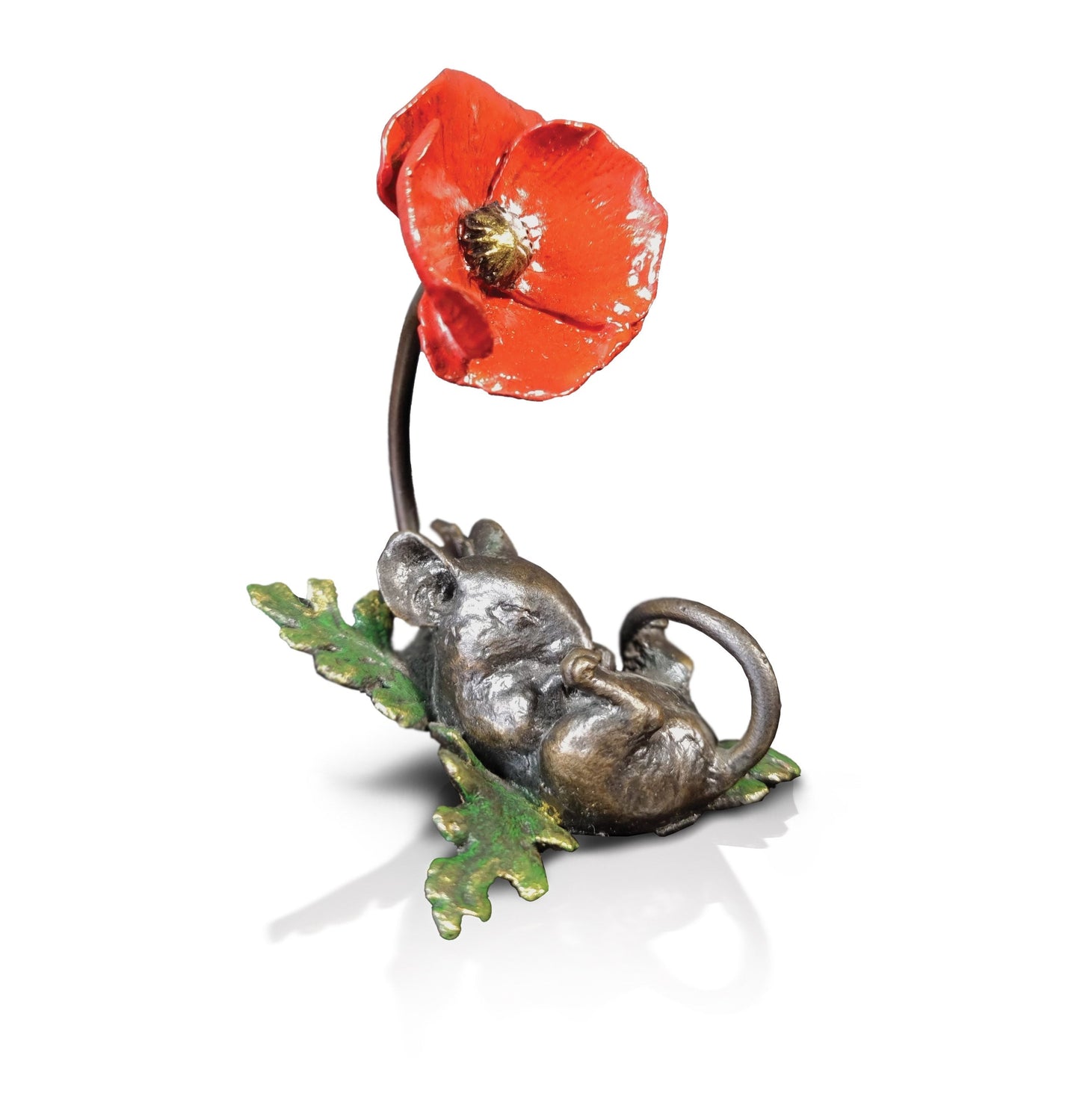 Mouse Asleep with Poppy Bronze Figurine by Michael Simpson (Limited Edition)