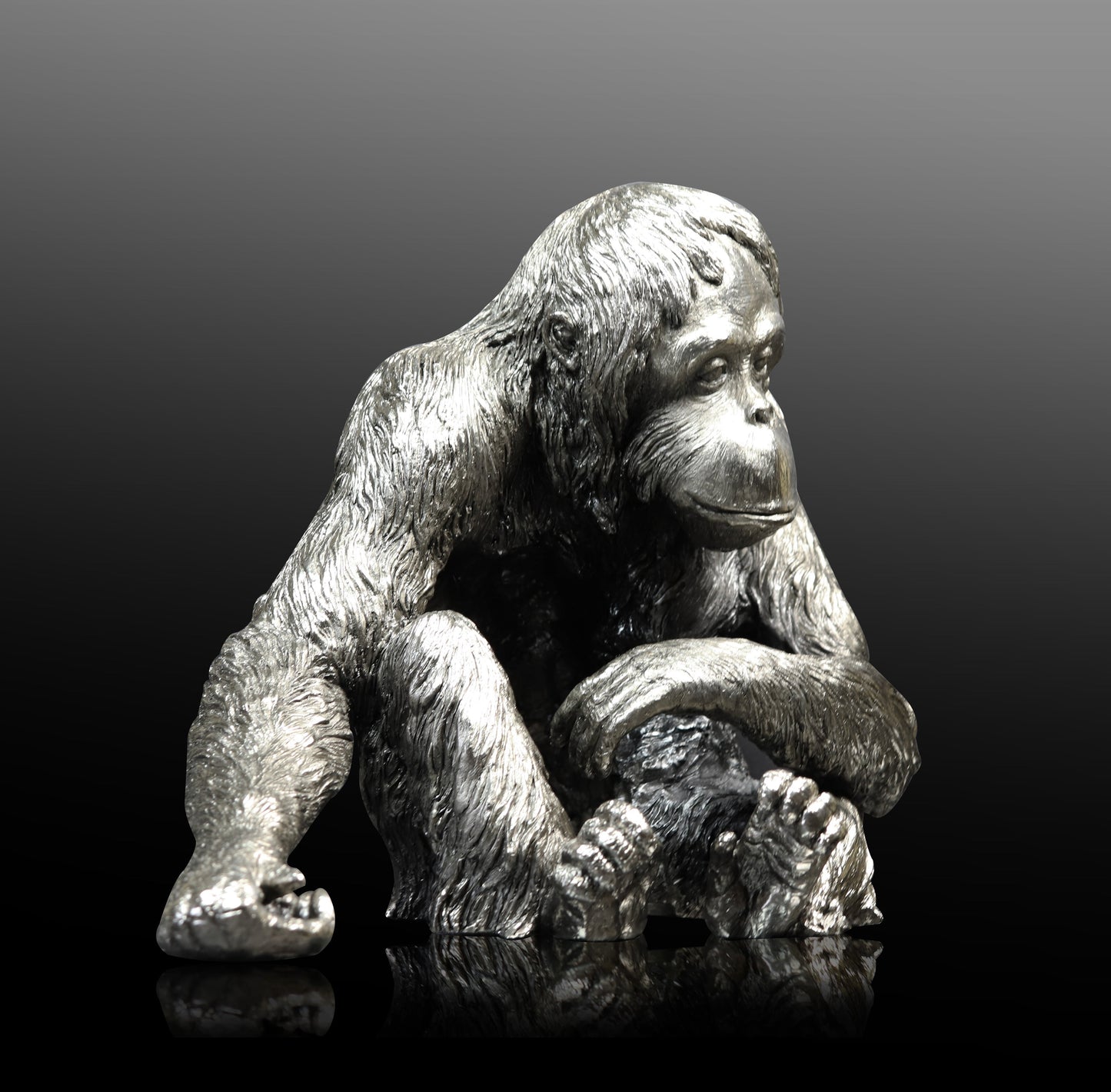 Orangutan Nickel Figurine by Keith Sherwin for Richard Cooper Studio