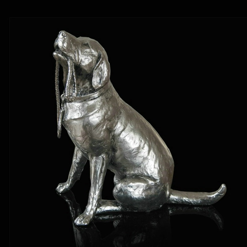 Labrador with Lead Nickel Figurine by Michael Simpson