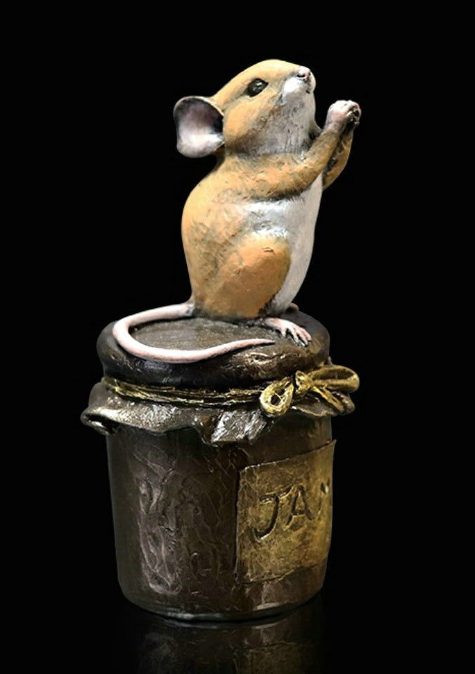 Mouse on Jam Jar Bronze Figurine by Michael Simpson (Richard Cooper Studio)