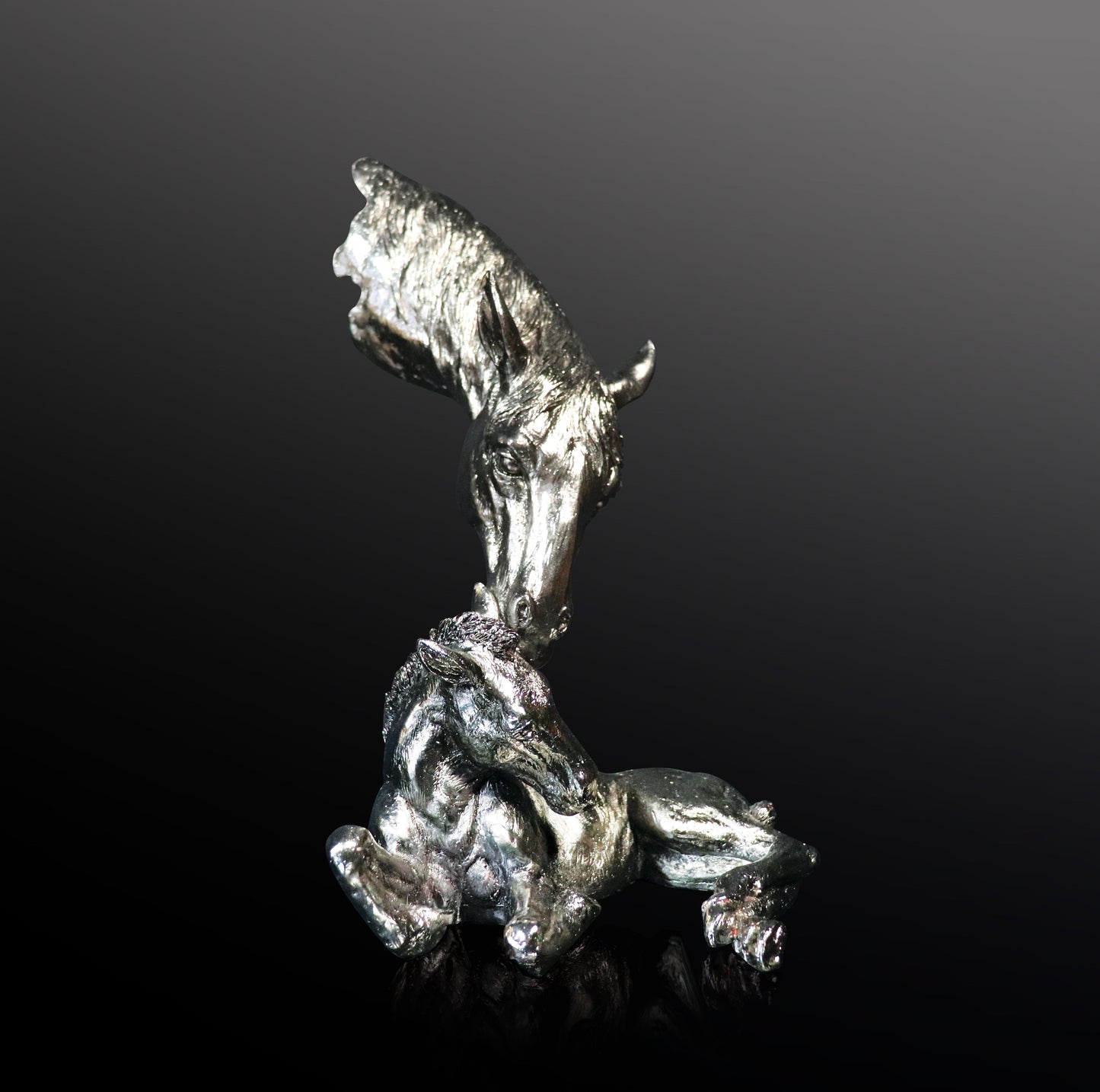 Pony & Foal Nickel Sculpture by Keith Sherwin for Richard Cooper Studio