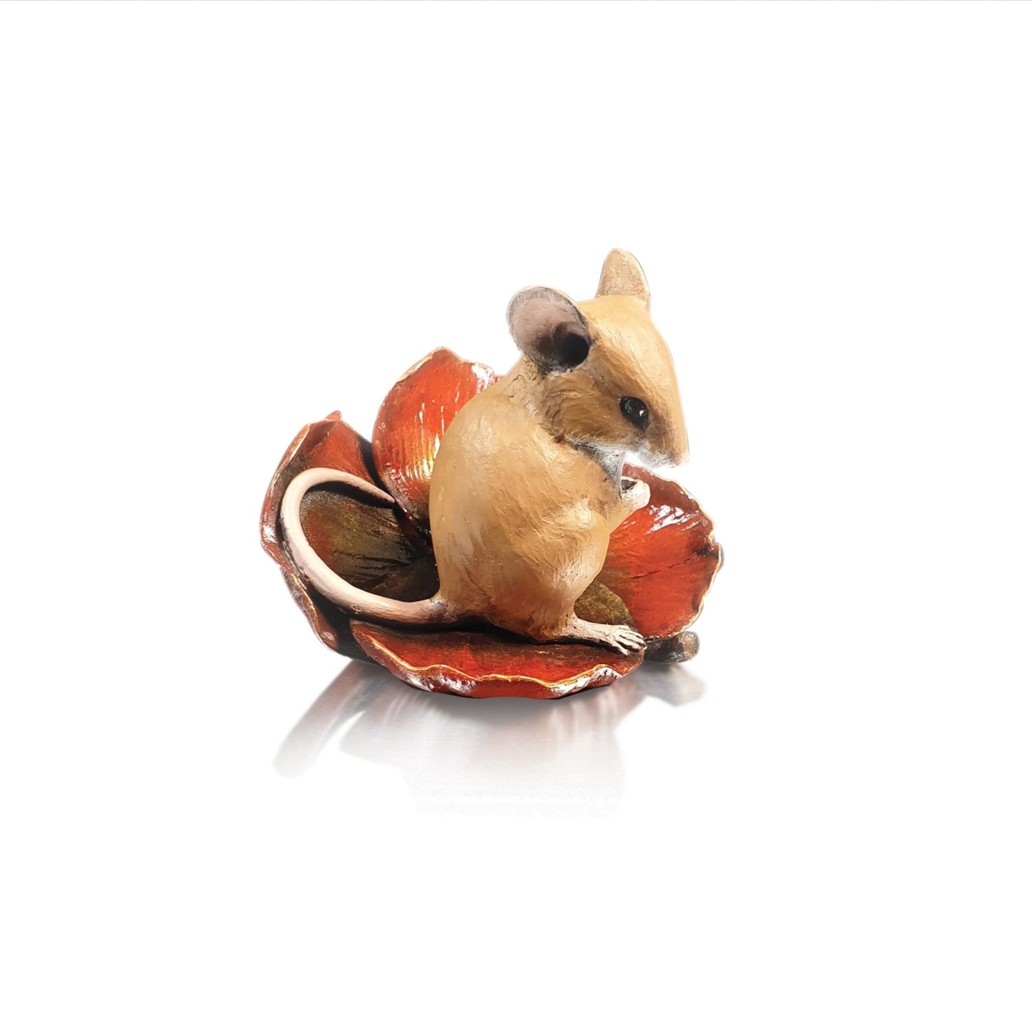 Mouse on Poppy Bronze Figurine by Michael Simpson (Richard Cooper Studio)