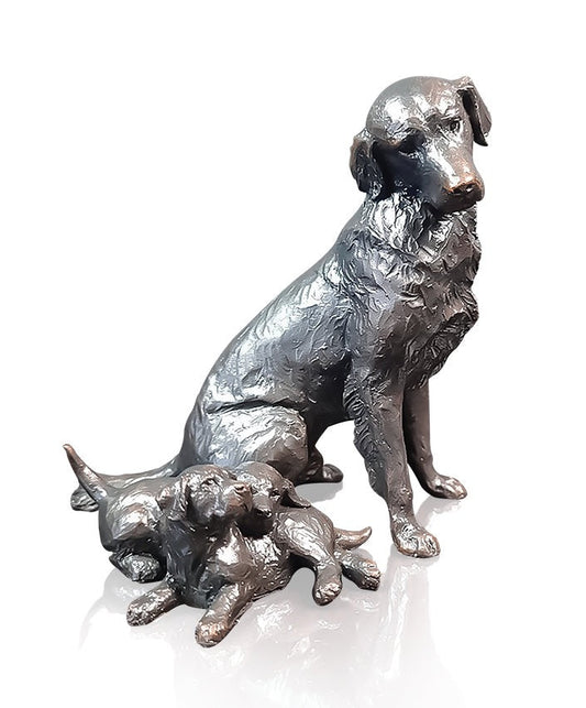 Golden Retriever with Puppies Bronze Sculpture by Michael Simpson (Limited Edition)