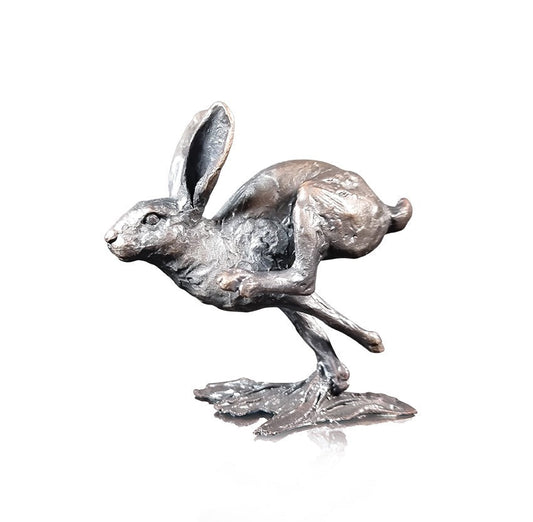 Small Hare Running Bronze Sculpture by Michael Simpson (Limited Edition)